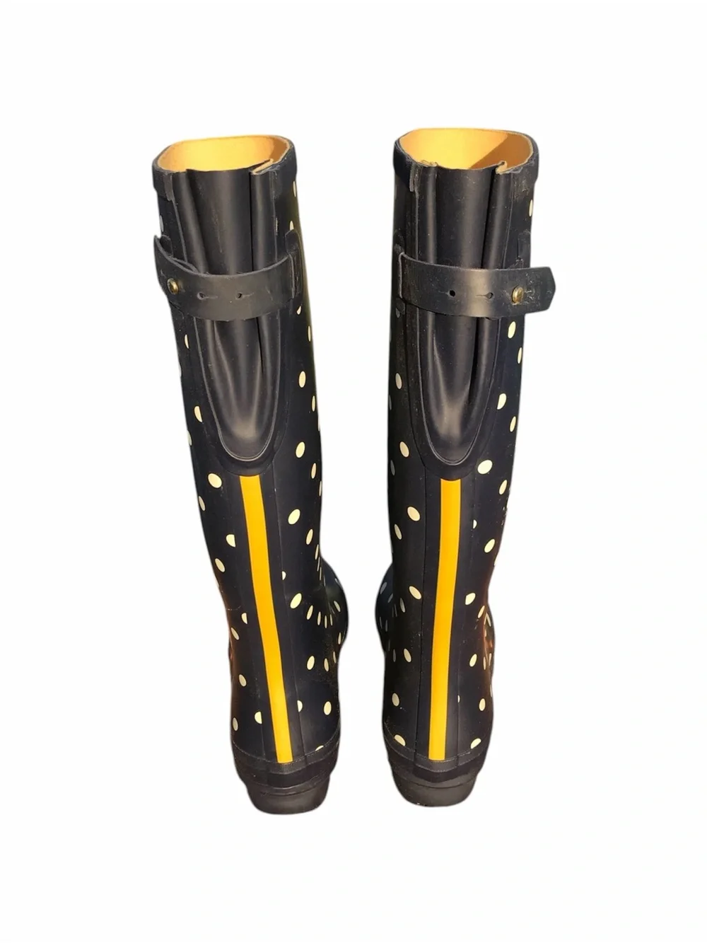 Joules Tall Welly Print Rain Boots French Navy Spot Polka Dot Women's Size 8